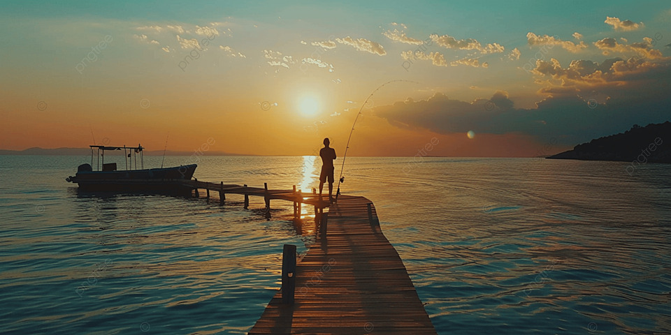 ảnh câu cá lúc bình minh